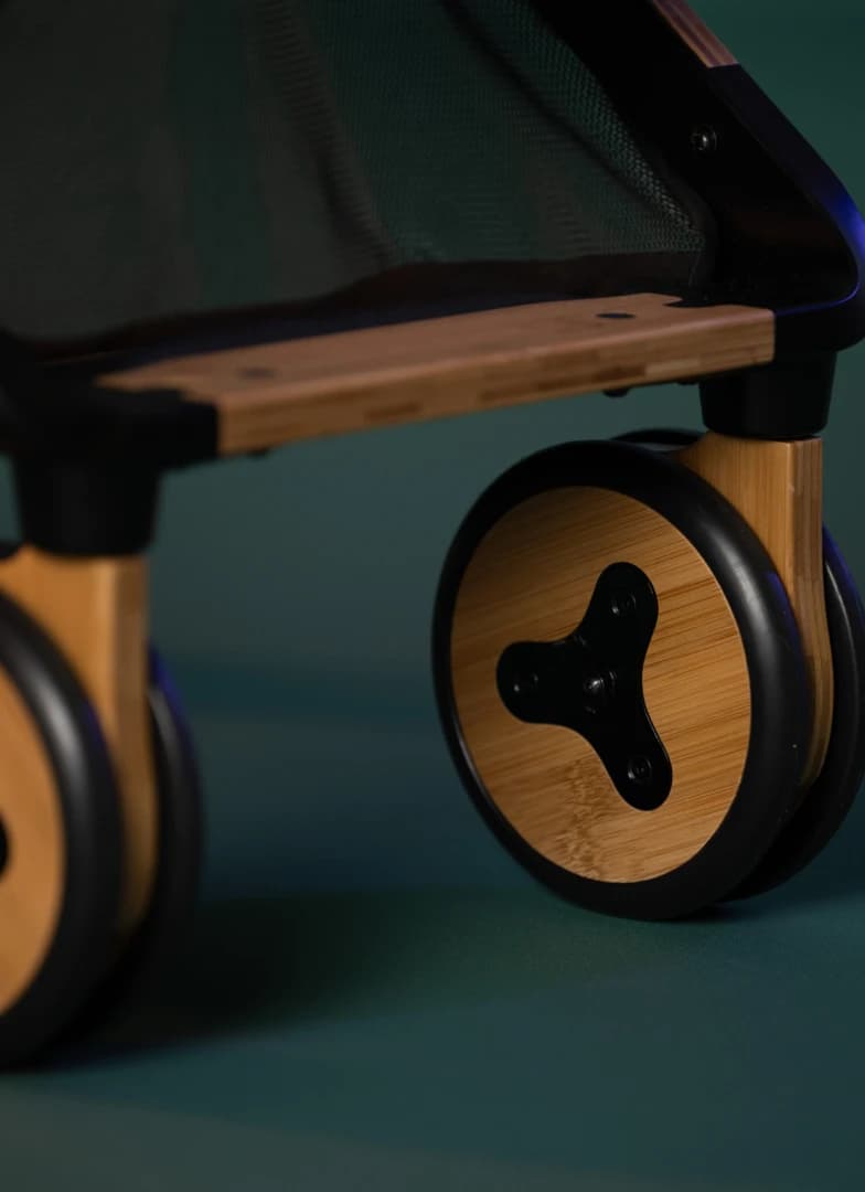 Panda travel stroller with the seat reclined